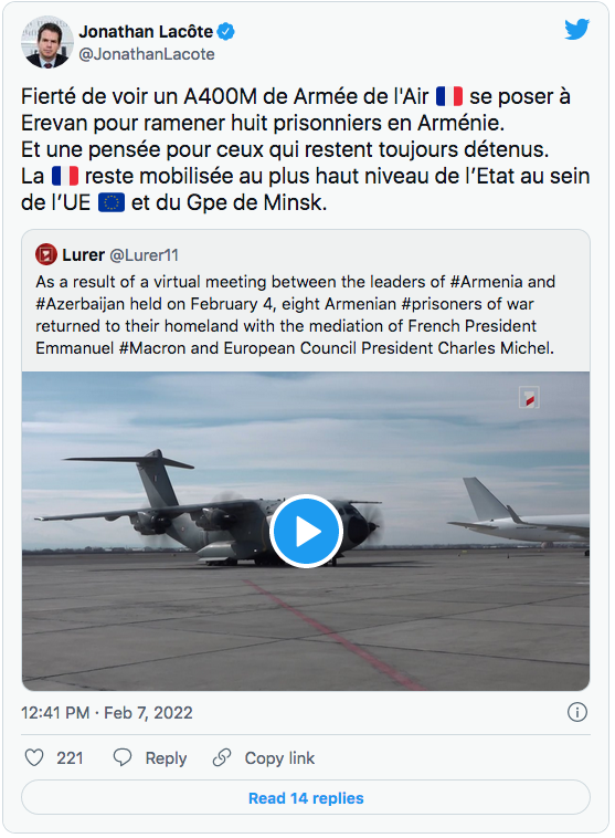 J. Lacôte : Fier de voir la France ramener 8 prisonniers