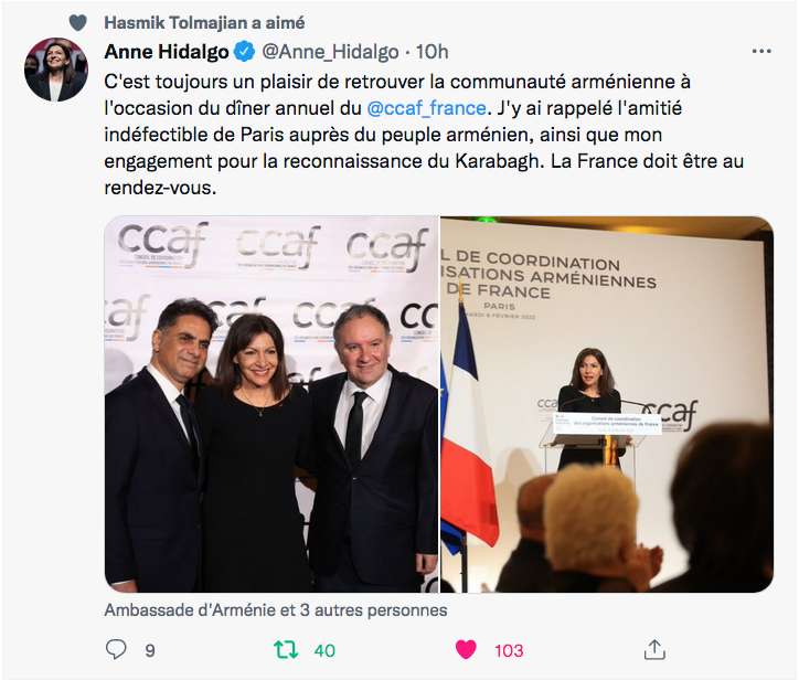 A.Hidalgo : le plaisire de se retrouver au diner du CCAF