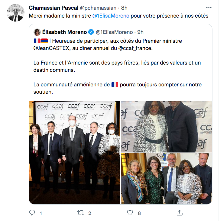 P.Chamassian : merci à Elisbeth Moréno présente au CCAF