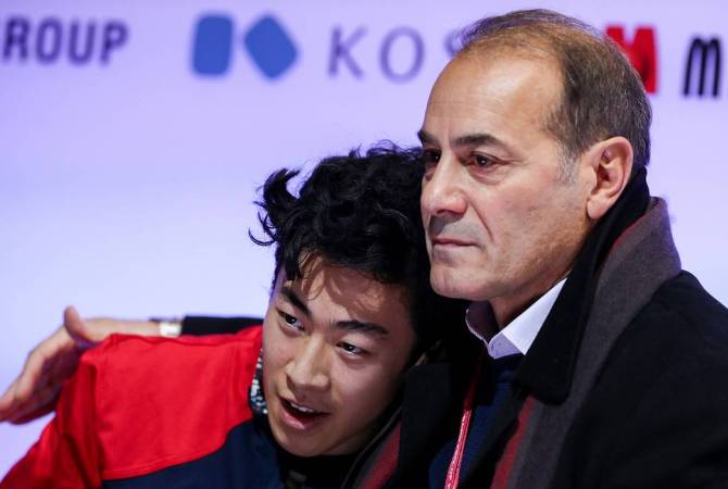 L’entraîneur du champion olympique de patinage artistique Nathan Chen (Etats-Unis) est Rafael Harutyunyan un arméno-américain