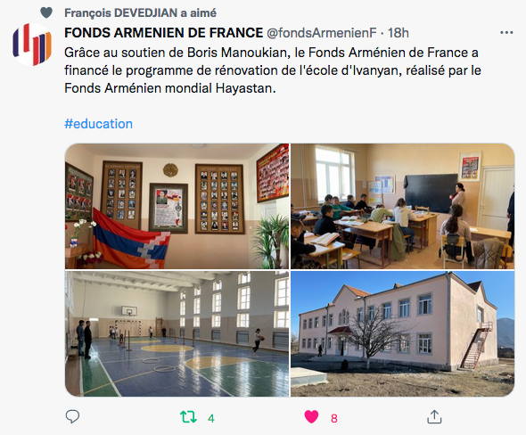 Fonds arménien : rénovation de l&rsquo;école d&rsquo;Ivanyan