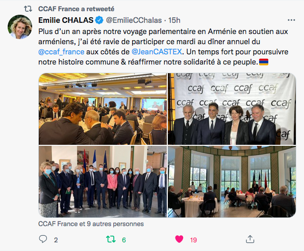 Emilie Chalais : ravie de participer au dîner du CCAF