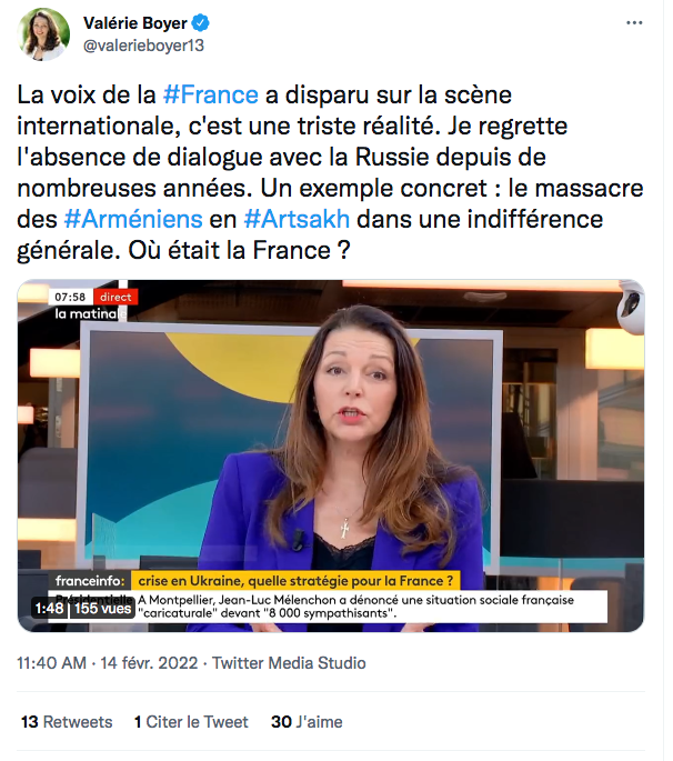 Valérie Boyer : où était la voix de la France pour l&rsquo;Arménie