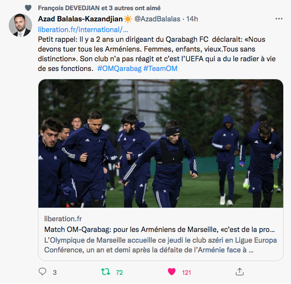 A.Balalasse-Kazandjian : Petit rappel sur le Qarabag FC