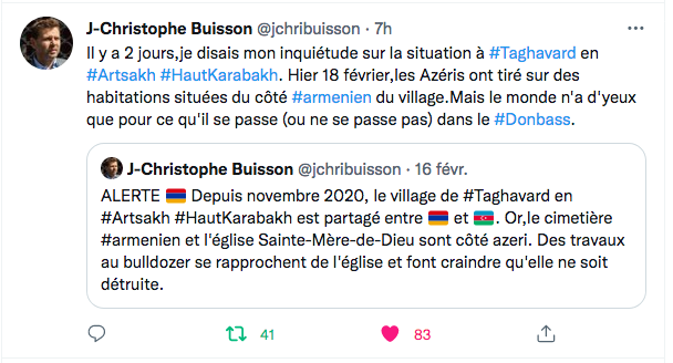 JC Buisson : Les Azéris peuvent tirer le monde regarde le Donbass