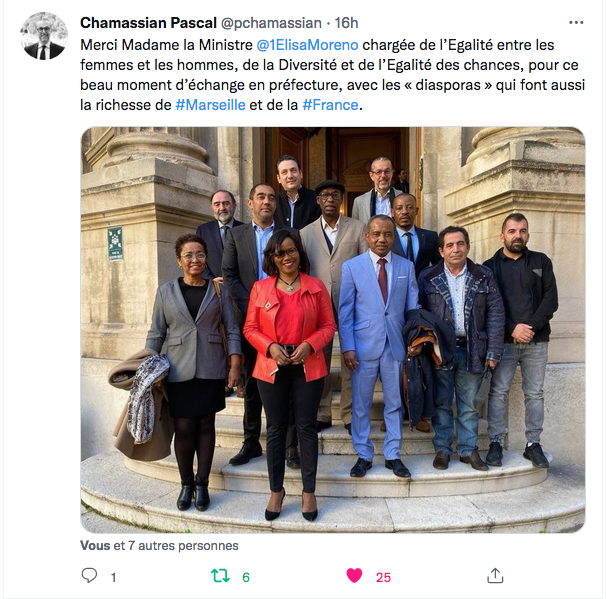 P.Chamassian : Elisabeth Moréno avec les diasporas de Marseille