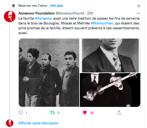 Fondation Aznavour : Manouchian, des amis de la famille