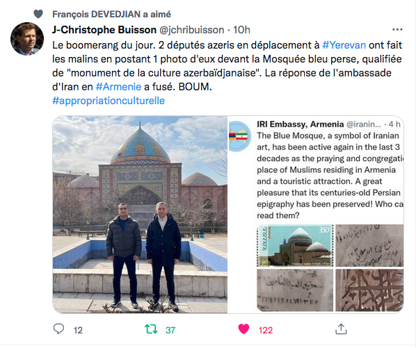 JC Buisson : La mosquée bleue est perse dit l&rsquo;Iran
