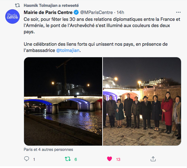 Mairie centre : un pont entre Paris et l&rsquo;Arménie