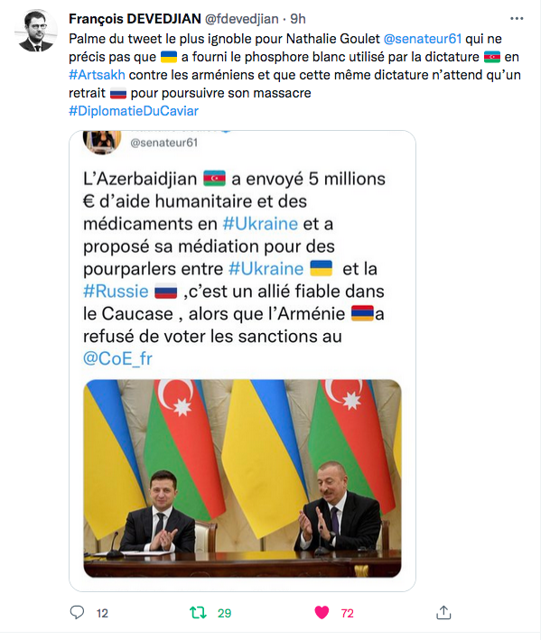 F Devedjian : palme du tweet le plus ignoble à N. Goulet