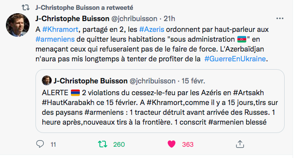 JC Buisson : Bakou profite de l&rsquo;Ukraine pour tenter d&rsquo;avancer