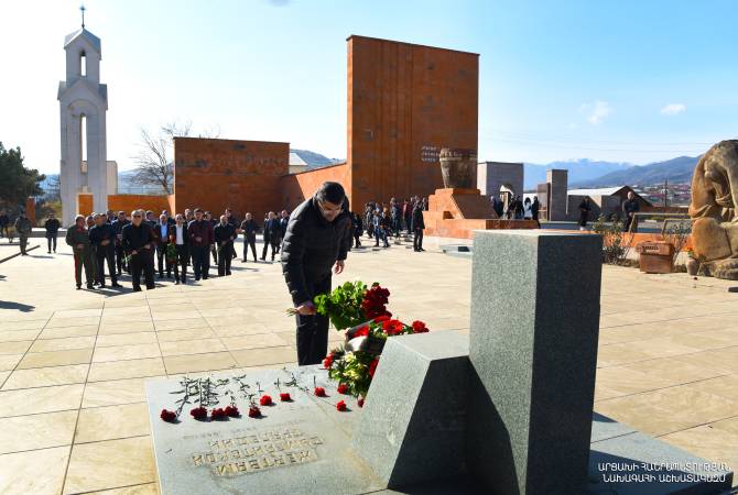 Arayik Harutyunyan, le président de l&rsquo;Artsakh a rendu hommage à la mémoire des victimes arméniennes du massacre de Sumgaït