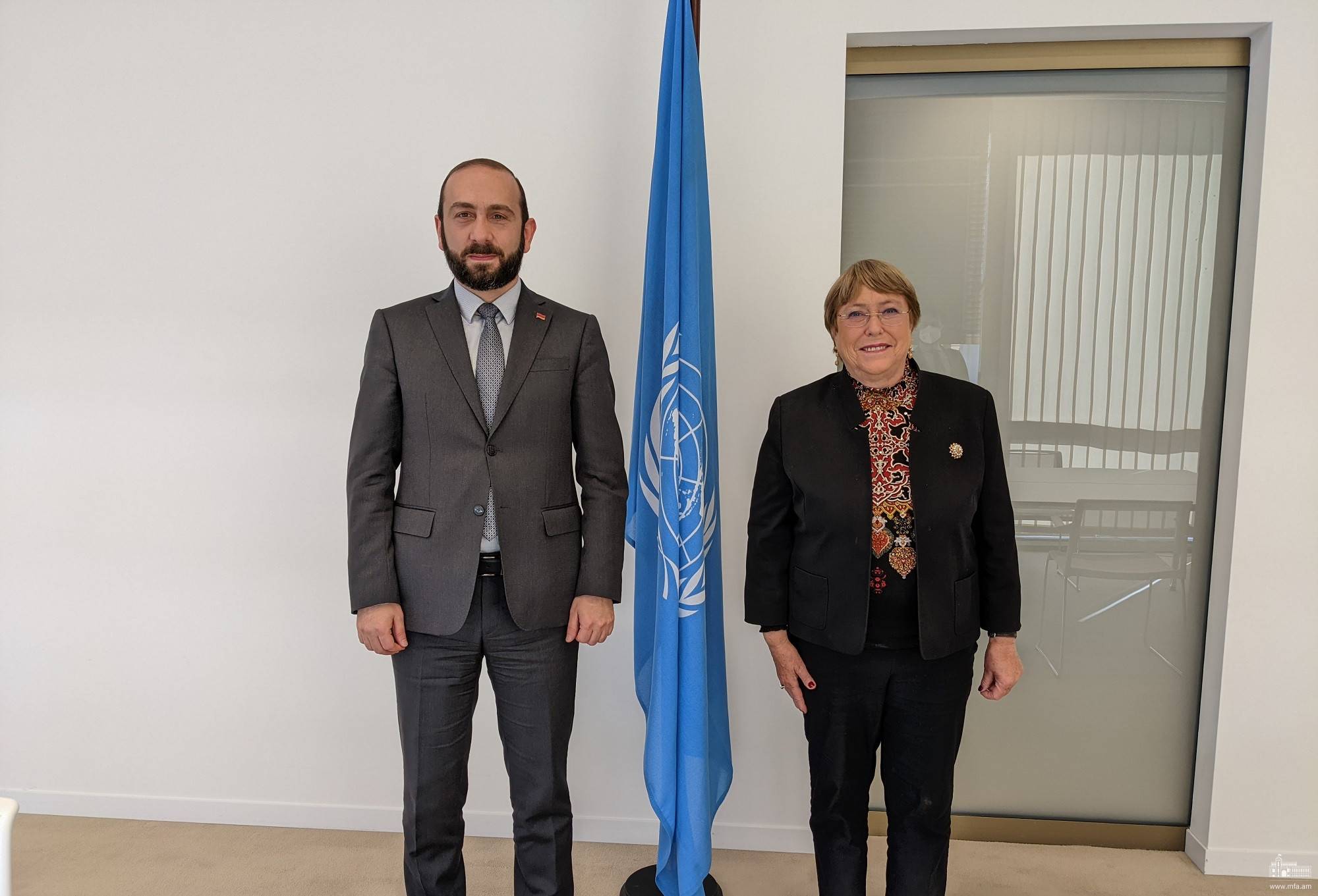 Rencontre A. Mirzoyan avec Michelle Bachelet haut-commissaire aux droits de l&rsquo;homme,