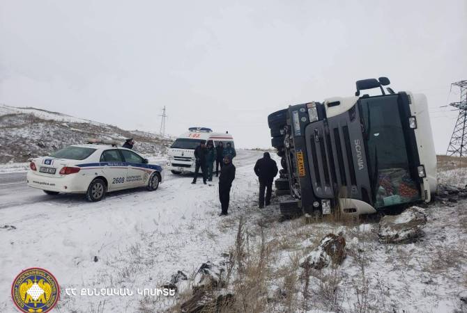Un chauffeur Iranien est mort dans l’accident de son camion sur la route Erevan-Meghri (Arménie)