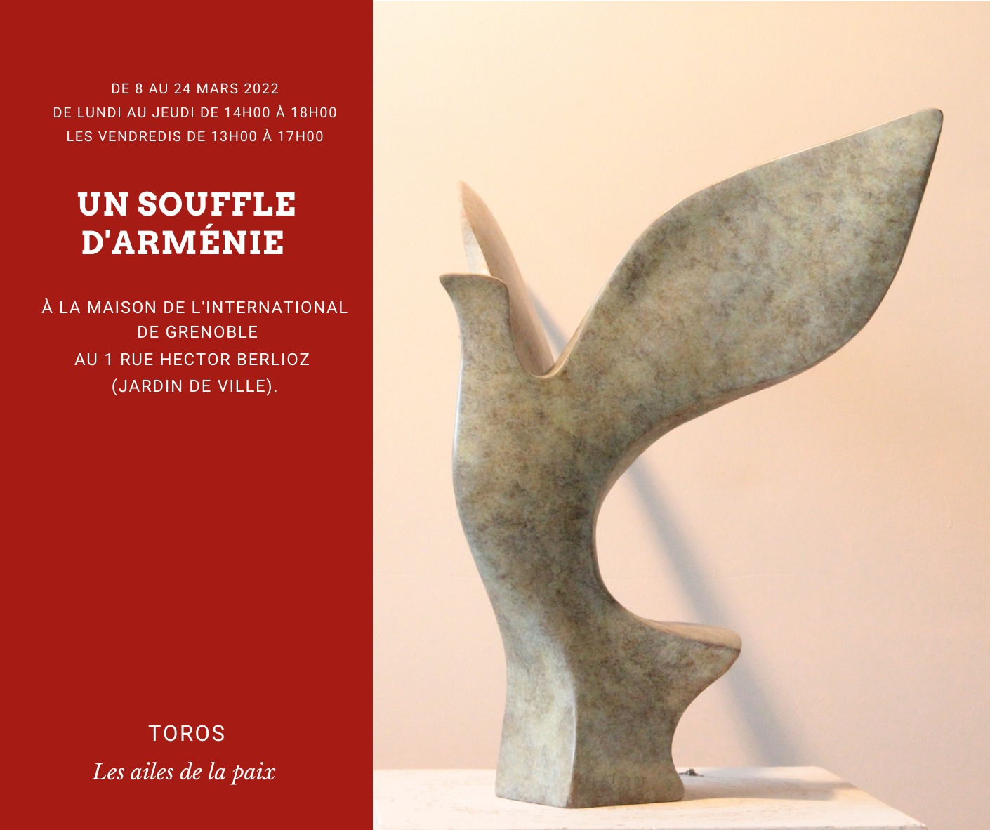 « Un souffle d’Arménie » à Grenoble avec plusieurs œuvres de huit artistes d’origine arménienne, dont celles de Toros