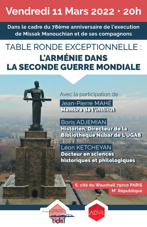 Table ronde sur l&rsquo;Arménie dans la seconde guerre mondiale