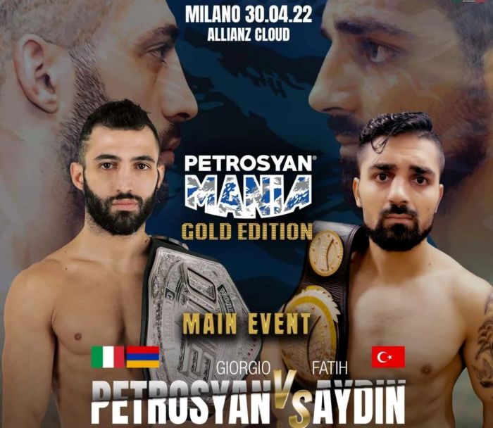 Combat de kickboxing K-1 : Giorgio Petrosyan (Arménie) contre Fatih Aydin (Turquie) le 30 avril à Milan