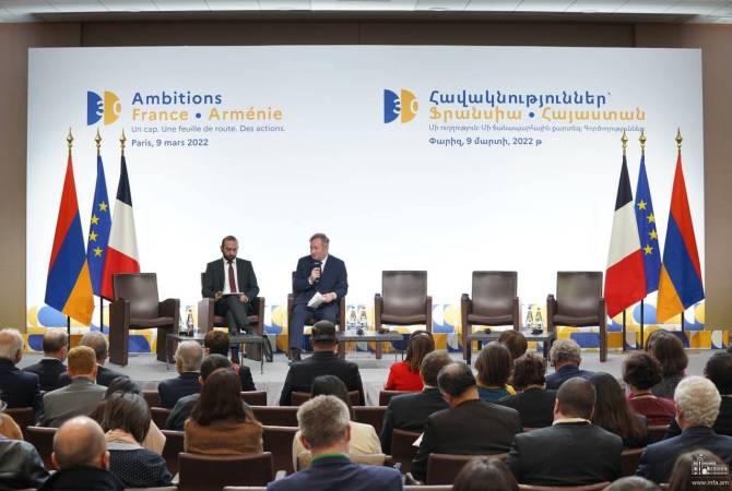Le ministre arménien des Affaires étrangères Ararat Mirzoyan participe à la cérémonie d’ouverture de la conférence « Perspectives de coopération France-Arménie »