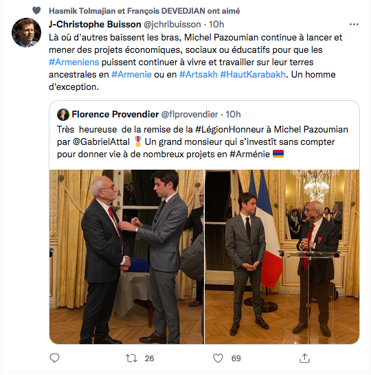JC Buisson : Légion d&rsquo;honneur méritée à Michel Pazoumian