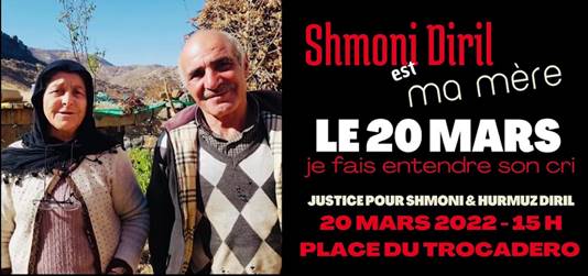 Manifestation au Trocadéro pour Shmoni et Hurmuz Diril