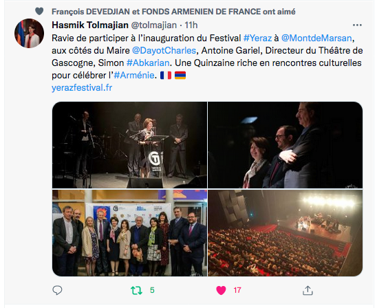 Hasmik Tolmajian : inauguration du festival Yeraz