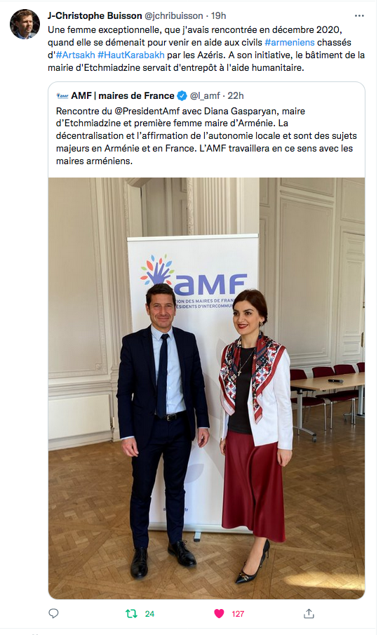 JC Buisson : la maire d&rsquo;Etchmiadzine en France