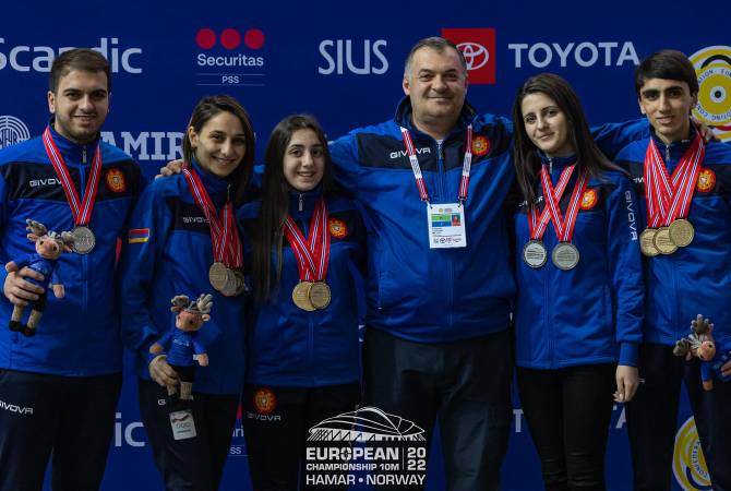L&rsquo;équipe junior de tir d’Arménie a terminé en tête des nations dans les médailles du Championnat d’Europe