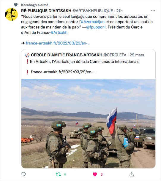 Re:publique du Haut Karabakh :  des sanctions contre Bakou !