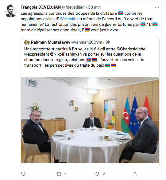 F Devedjian : la rencontre Pachinian-Aliev