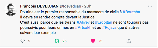 François Devedjian : Boutcha, Poutine dans le sillage d&rsquo;Erdogan