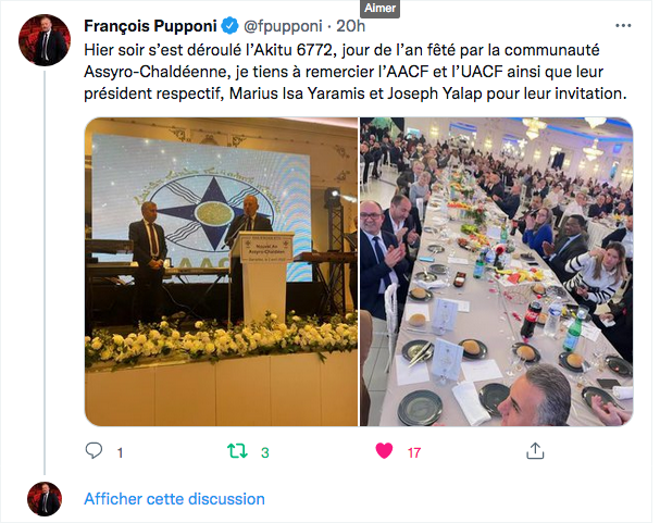 François Pupponi : le jour de l&rsquo;an assyro-chaldéen