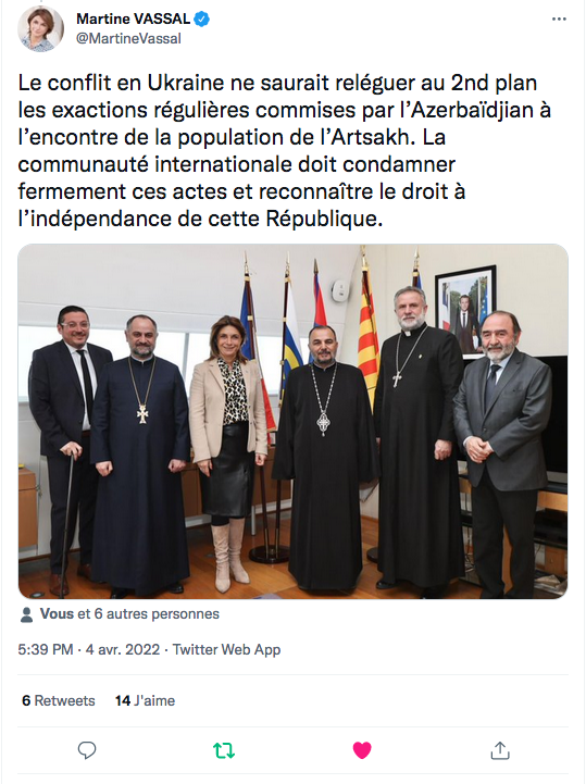 Martine Vassal : L&rsquo;Ukraine ne doit pas faire oublier le Karabakh