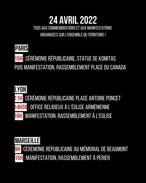 Journée nationale de commémoration du génocide arménien