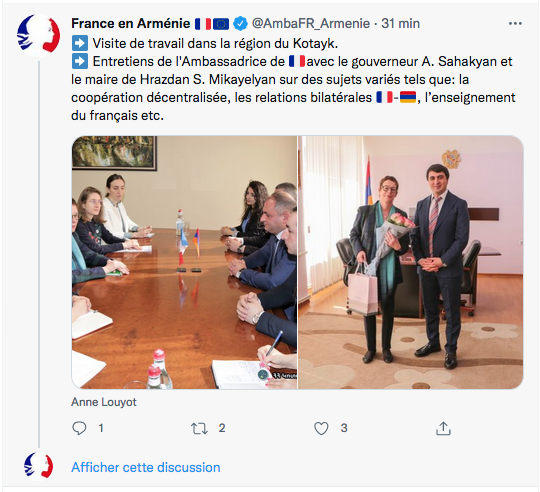 France en Arménie : visite d&rsquo;Anne Louyot au Kotayk