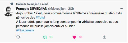François Devedjian : le génocide des Tutsi