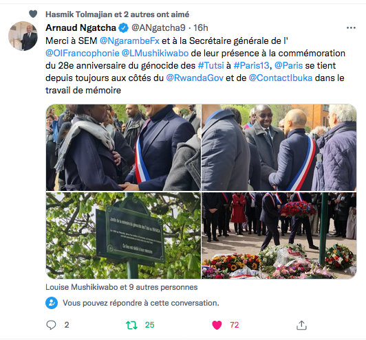 Arnaud Ngatcha : remerciements pour les Tutsi