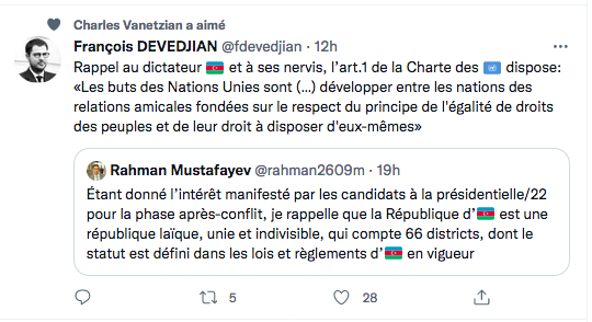 François Devedjian : rappel au dictateur azerbaïdjanais
