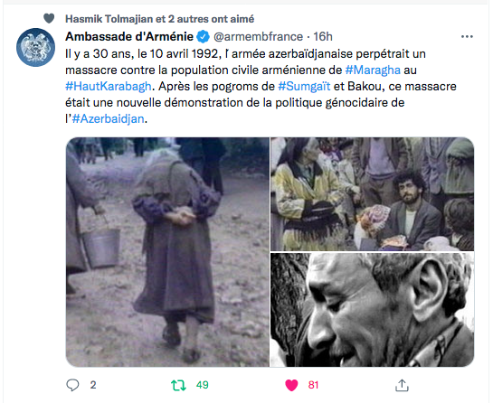 Ambassade d&rsquo;Arménie : Le massacre de Maragha