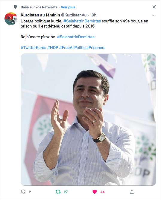Kurdistan au féminin : Demirtas souffle sa 49e bougie en prison