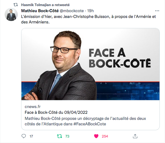Mathieu Bock-Côté : l&rsquo;émission à propos des Arméniens