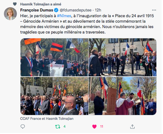 Françoise Dumas : inauguration place 24 avril à Nîmes
