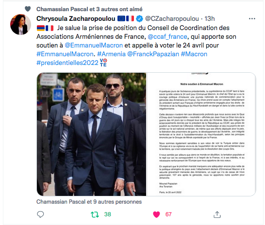 🇦🇲🇫🇷 Je salue la prise de position du Conseil de…