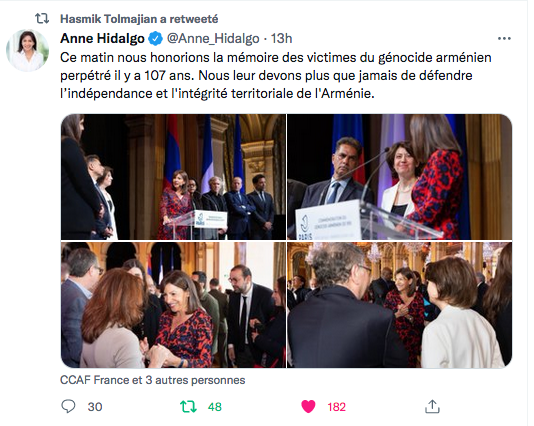 Anne Hidalgo : La mairie de Paris honore les victimes du génocide