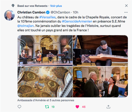 Christian Cambon : Le concert au Chateau de Versaille