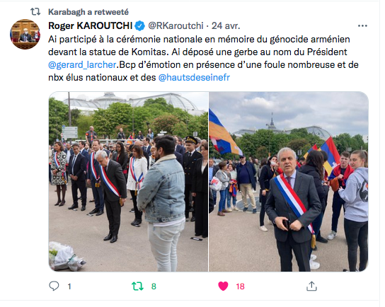 Roger Karoutchi : Gerbe au nom du président Larcher