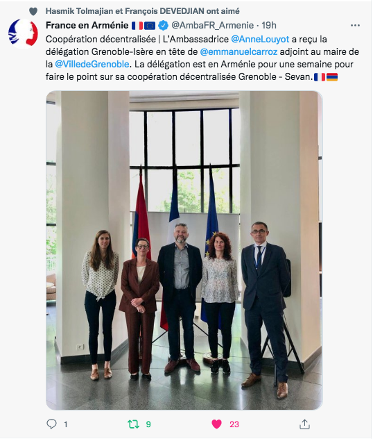 France en Arménie : visite de l&rsquo;adjoint au maire de Grenoble