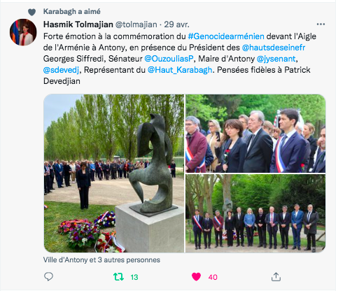 Hasmik Tolmajian : commémoration à Antony