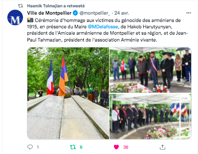 Ville de Montpellier  : hommage aux victimes du génocide