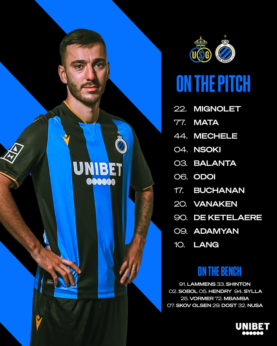 Club Bruges a battu 2-0 Union, son principal rival, l’international arménien Sargis Adamyan était titulaire