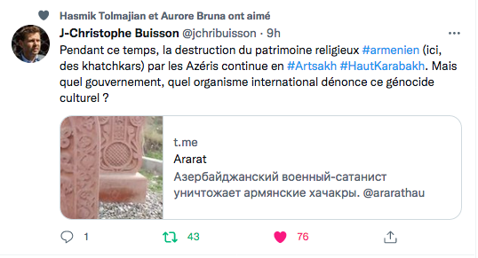 JC Buisson : qui dénonce le génocide culurel du patrimoine arménien ?